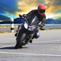 Guy driving motorcycle Guy driving motorcycle