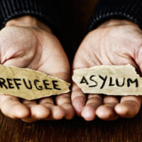 hands holding a Asylum sign hands holding a Asylum sign