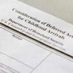 Closeup of USCIS Form I-821D, Consideration of Deferred Action